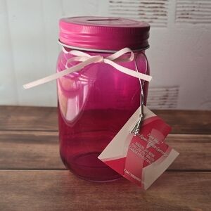 PINK MASON JAR BANK